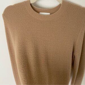 Wilfred Free Aritzia Hush Knit Chenille Crewneck Sweater in Tan Beige